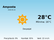 AEMET: El temps per a Amposta – 25 de Maig de 2026
