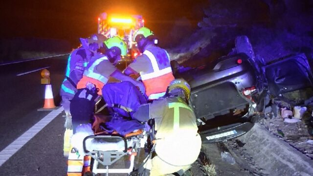 Imatge de l'accident a l'Ampolla (Bombers)